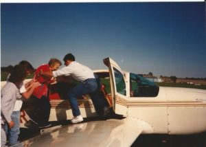 Mom's first plane ride.